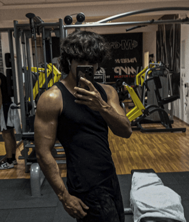 Gym mirror portrait